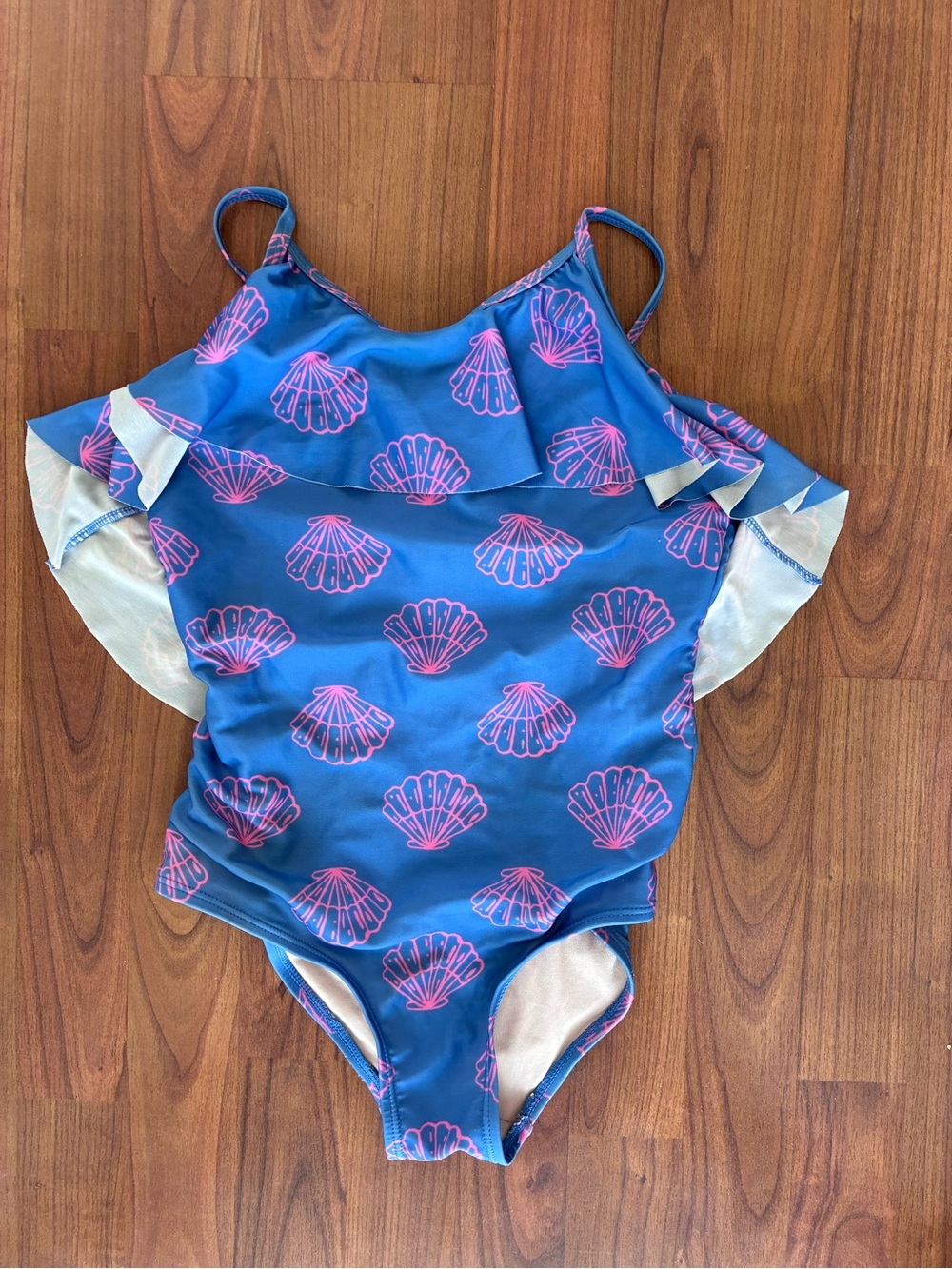 Tea Collection Blue and Pink Shell-Print Girls One-Piece